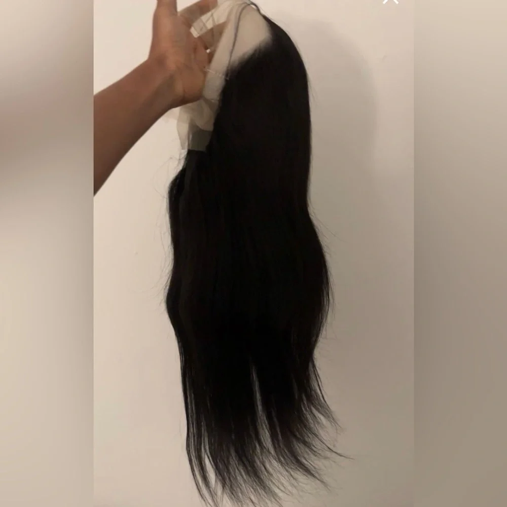 - 💫 24” HUMAN HAIR BLACK STRAIGHT LACE FRONT WIG - Picture 5 of 5